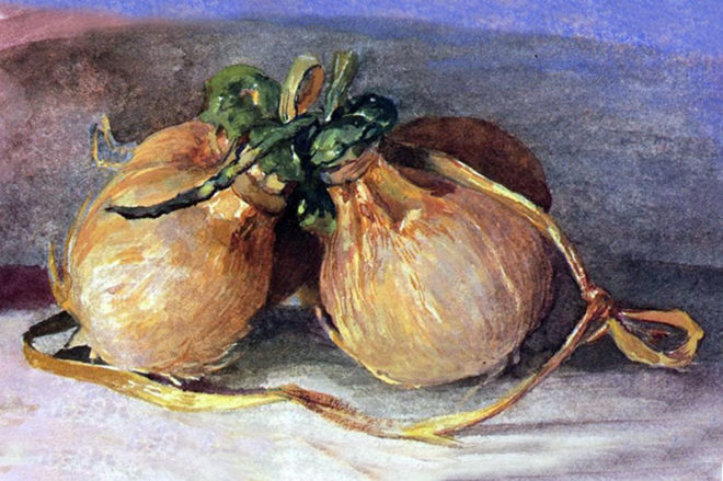 Aquarelle de John La Farge. 1890 Hari Bundle of coconuts from Tahiti.