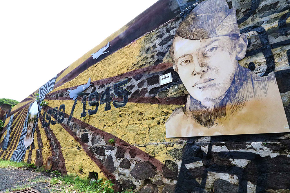 Fresque du bataillon du pacifique, à Papeete 2019