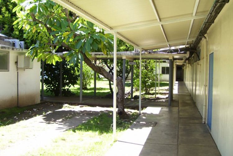 Ancien Hôpital de Mamao à Papeete, le patio