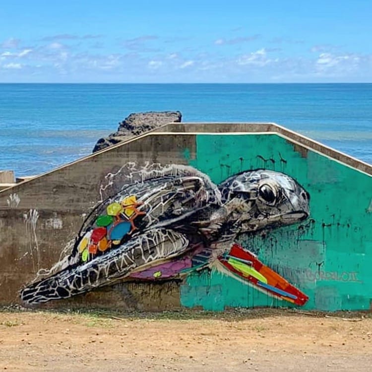 Street-art le demi cochon de Bordalo II 